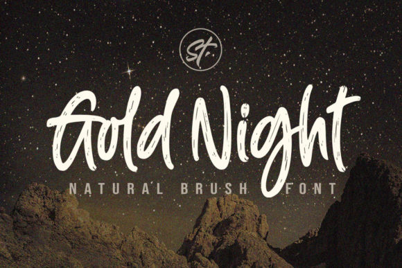 Gold Night: Elevating Design with a Cool Brushed Display Font